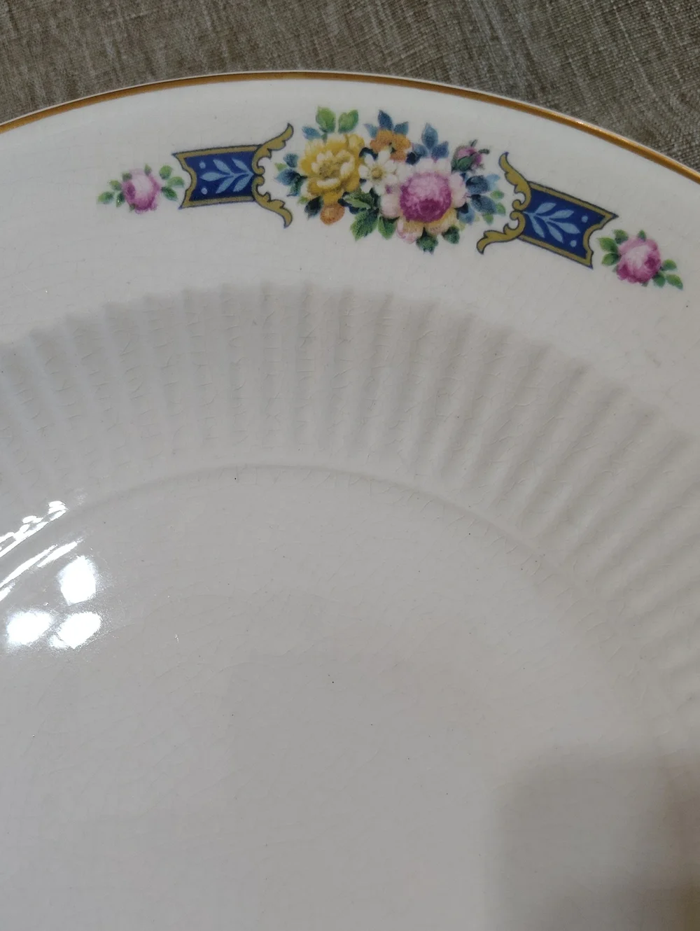 Antique 1925 Sebring Ivory Porcelain 22 Carat Gold Rimmed Dinner Plates-set Of 4